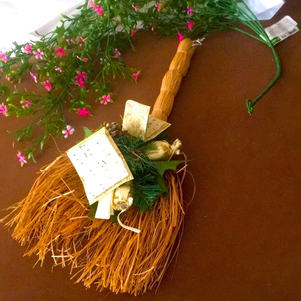 Handcrafted Holiday Broom Door Hanger